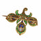 Broche Broche Fleur de Lys Antique Français, Essence Verte Intense (émeraudes, saphirs, diamants) 58 Facettes 23167-0365
