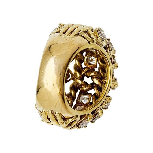 Bague 52 Bague vintage or jaune, diamants. 58 Facettes 30987