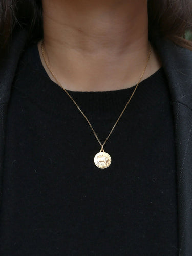 Pendentif AUGIS - Médaille signe du taureau Or jaune 58 Facettes J240