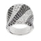 Bague 55 Bague bandeau diamants noirs et blancs 58 Facettes 25639