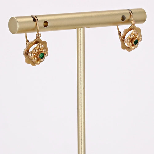 Boucles d'oreilles Dormeuses émeraudes et or 58 Facettes 15-397