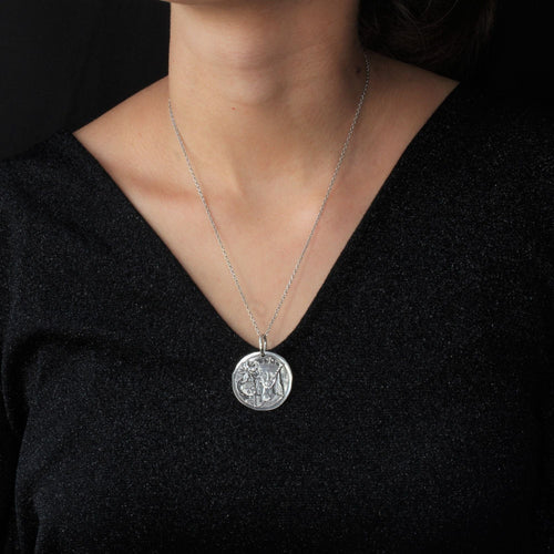 Pendentif Médaille en argent Monnaie de Paris La dame au Lys 58 Facettes 21-193A
