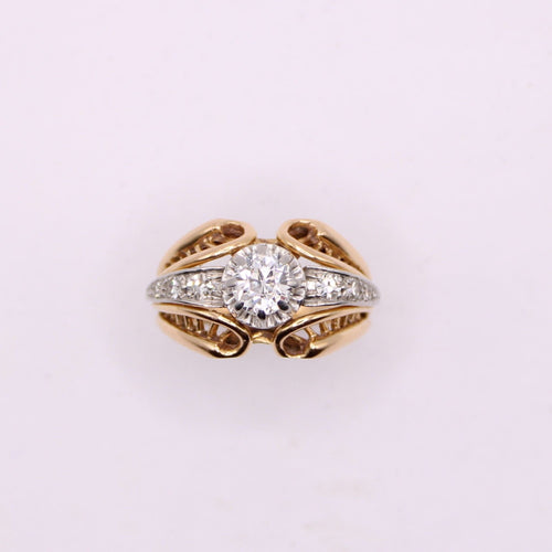 Bague 52 Bague Solitaire Art Déco Diamant 0.60 ct 58 Facettes