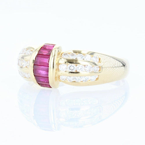 Bague 57 Bague jonc diamants rubis calibrés 58 Facettes 21-832