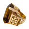 Bague 47 Bague Tank, or rose et citrines. 58 Facettes 31699