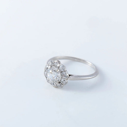 Bague 53 Bague Art déco platine et diamants 58 Facettes