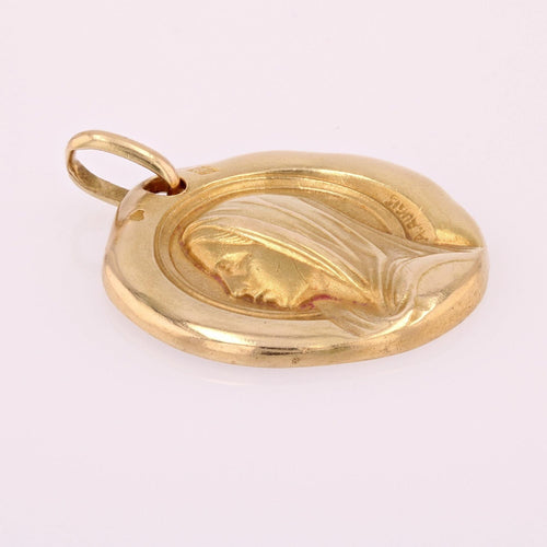 Pendentif Médaille or jaune Vierge Marie Augis 58 Facettes CVP61