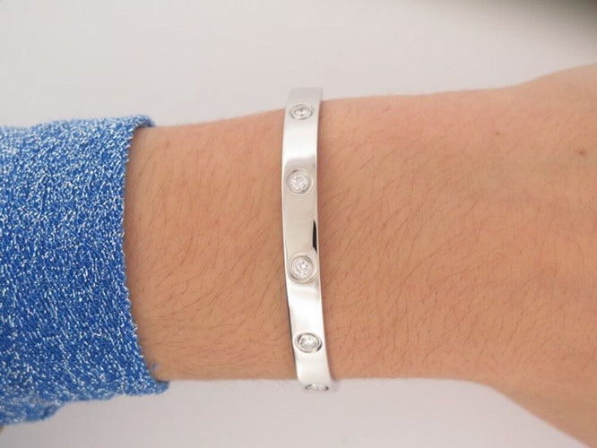 Bracelet bracelet CARTIER love 17cm or gris 18k diamants 1ct 58 Facettes 254957