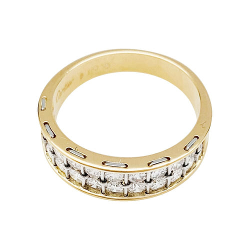 Bague 57 Bague Cartier, "Sérénade", or jaune, platine et diamants. 58 Facettes 30931
