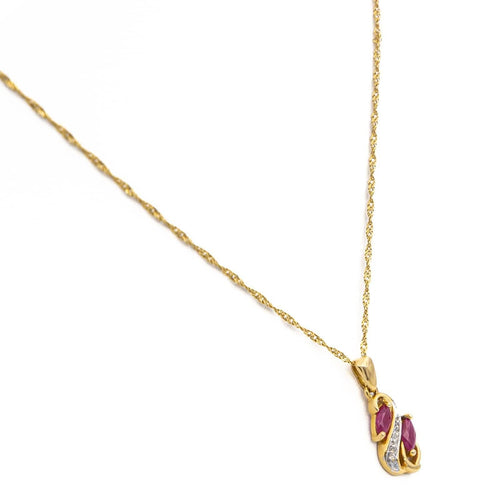 Collier Collier Pendentif Or jaune Rubis 58 Facettes 1667888CN