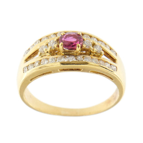 Bague Bague bandeau avec rubis et diamants 58 Facettes 22744
