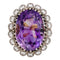 Bague 53 Bague en or et argent début du XX eme siècle, améthyste et diamants. 58 Facettes 31774