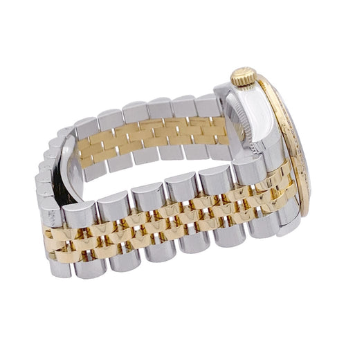 Montre Montre Rolex, "Oyster Perpetual Datejust", or jaune, acier, nacre et diamants. 58 Facettes 33345