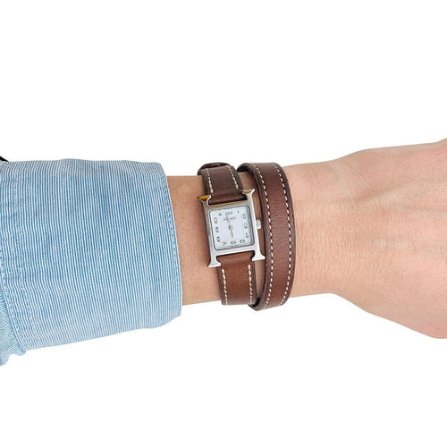 Montre Montre Hermès "Heure H", cuir. 58 Facettes 31181