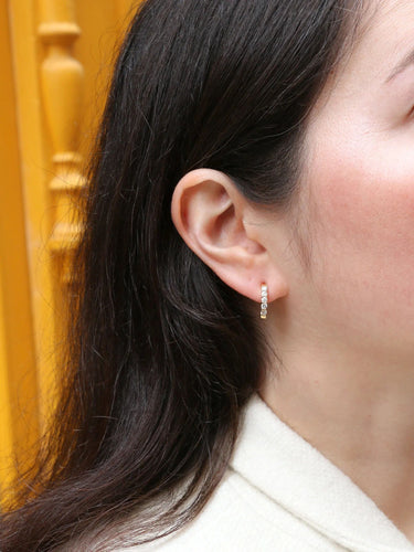 Boucles d'oreilles Demi-créoles Or jaune Diamants 58 Facettes J277