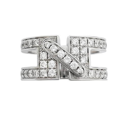 Bague 53 Bague Chaumet, "Lien Ajouré", or blanc, diamants. 58 Facettes 30991