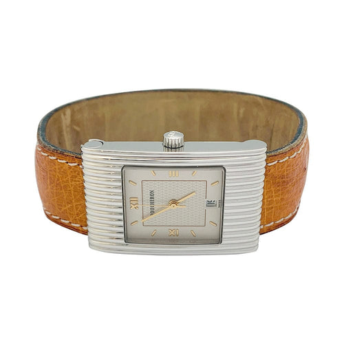 Montre Montre Boucheron, "Reflet", en acier sur bracelet cuir. 58 Facettes 31817