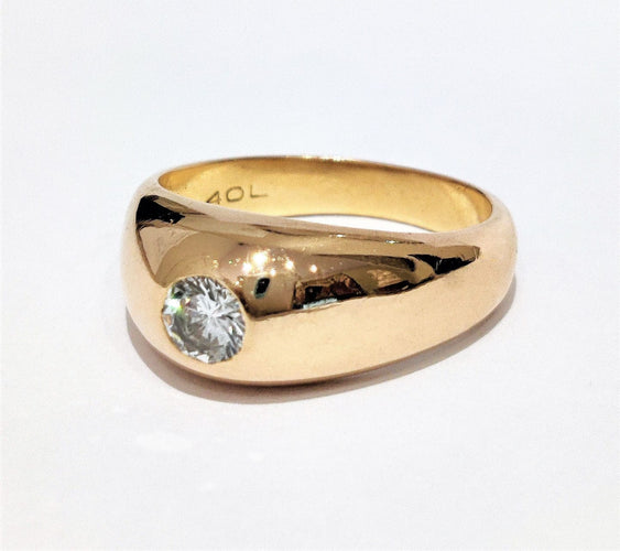 Bague 56 Bague jonc anglais or jaune diamant 58 Facettes 1-904/1