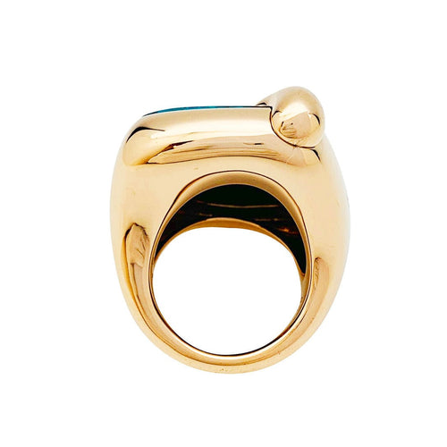 Bague 53 Bague Pomellato, "Le grand bleu", en or rose, chrysocolle et saphirs. 58 Facettes 30878