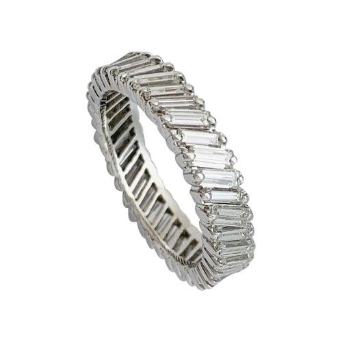 Bague 55.5 Bague en or blanc, diamants baguettes. 58 Facettes 31280