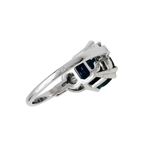 Bague 53 Bague saphir 6.67 carats, platine et diamants. 58 Facettes 30768