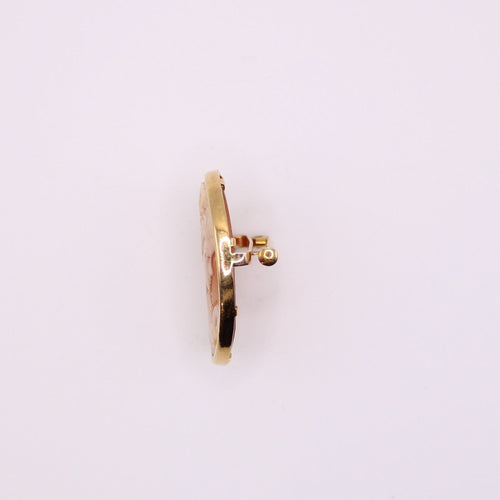 Broche Broche camée or jaune sur coquillage 58 Facettes