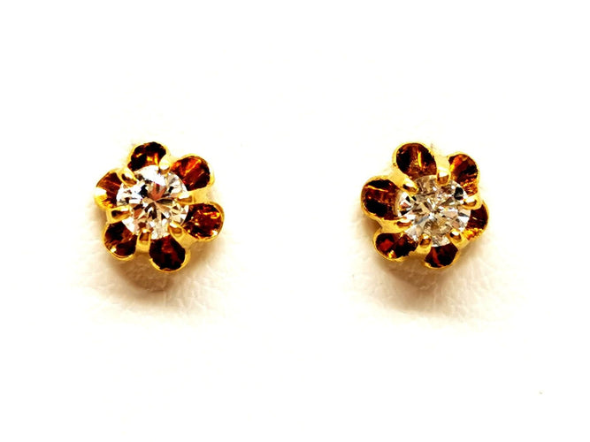 Boucles d'oreilles Boucles d'oreilles Puces Or jaune Diamant 58 Facettes 1468110CN
