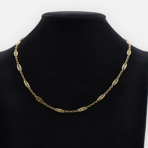 Collier Chaine ancienne en or maillons filigranés 58 Facettes 02-093