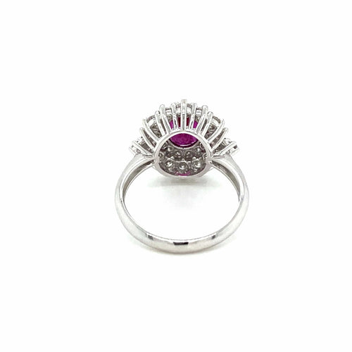 Bague Bague en grappe de diamants rubis de 1,94 carat certifiée par le domaine 58 Facettes