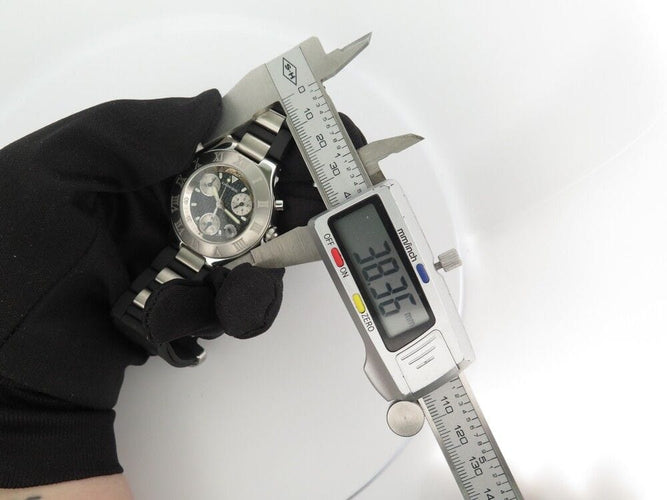 Montre montre CARTIER 21 chronoscaph 2424 quartz 38 mm chronographe acier 58 Facettes 252573