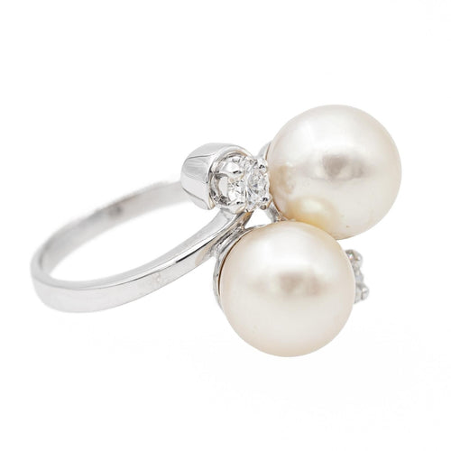 Bague 50 Bague Perle Or blanc Perle 58 Facettes 2432035CN