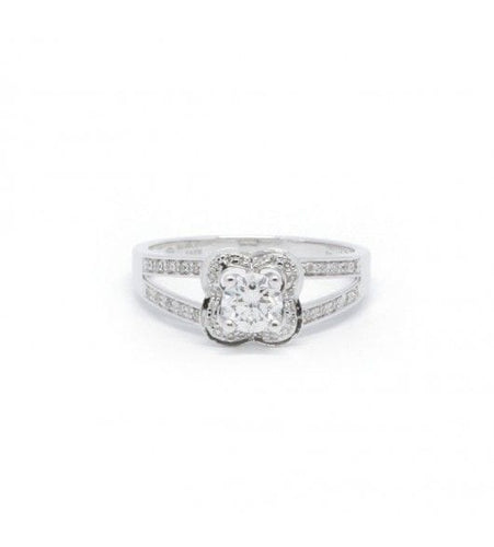 Bague Tour de doigt : 54 / Blanc/Gris / Or 750‰ Bague Solitaire "Chance Of Love" MAUBOUSSIN 58 Facettes 220600R