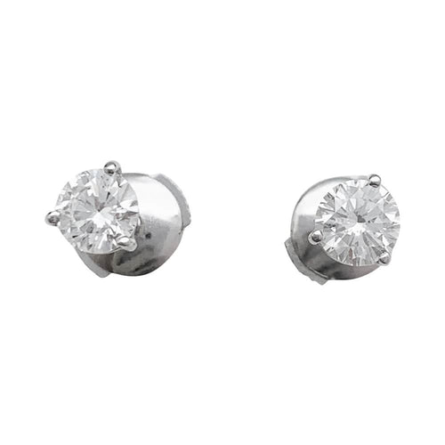 Boucles d'oreilles Puces d'oreilles en or blanc, diamants. 58 Facettes 30742