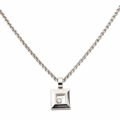 Collier Chopard Collier Pendentif Happy Diamonds Or blanc Diamant 58 Facettes 2472912CN