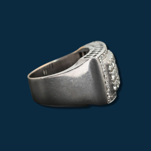 Bague Bague Tank Art Déco, or gris et diamants "Alta Luna" 58 Facettes 2388