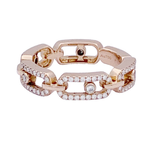 Bague 52 Bague Messika, "Move Link Multi Pavé", or rose, diamants. 58 Facettes 33485