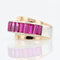 Bague 49 Bague tank en argent et rubis de synthèse calibrés 58 Facettes 19-099B