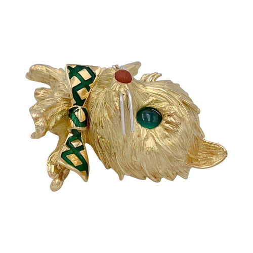Collier Clip vintage, "Chat". 58 Facettes 32383