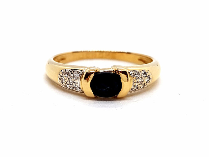 Bague 53 Bague Or jaune Saphir 58 Facettes 06508CD