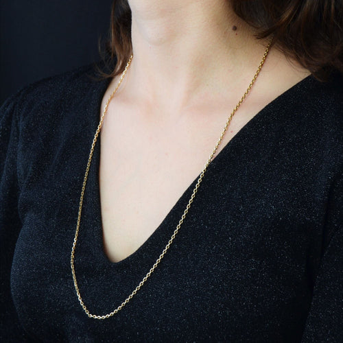 Collier Chaine en or jaune maille forçat limée 58 Facettes 19-538B