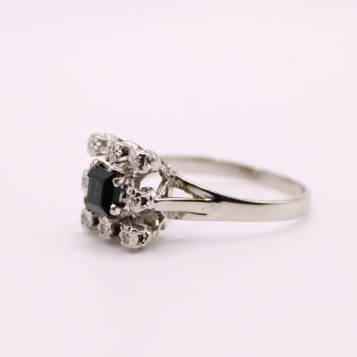 Bague Bague Marguerite or blanc saphir et diamants 58 Facettes