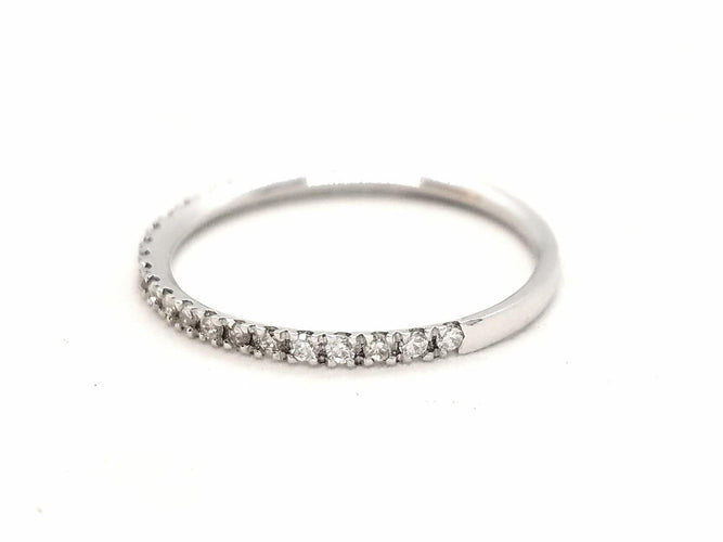 Bague 54 Bague Alliance Or blanc Diamant 58 Facettes 578786RV