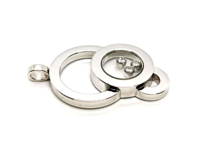 Pendentif Chopard Pendentif Pendentif Happy Diamonds Or blanc Diamant 58 Facettes 1468729CN