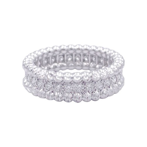 Bague 49 Bague Van Cleef & Arpels, "Perlée", or blanc, diamants. 58 Facettes 32990