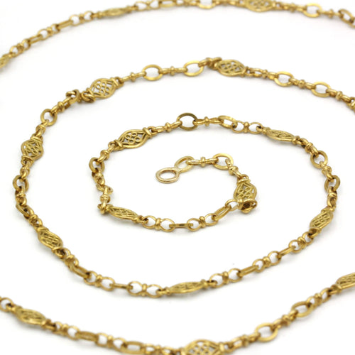 Collier Sautoir filigrane Or jaune 58 Facettes 230280R