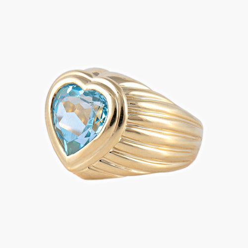 Bague 61 Bague FRED Coeur Topaze bleue 58 Facettes