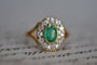 Bague 54 Bague marguerite Emeraude Diamants 58 Facettes
