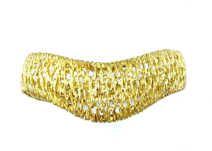 Bracelet OMÉGA/GILBERT ALBERT. Bracelet moderniste or jaune 18K 58 Facettes