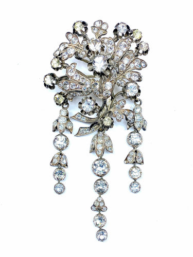 Broche Broche à pampilles détachables argent et pierres blanches 58 Facettes AB281