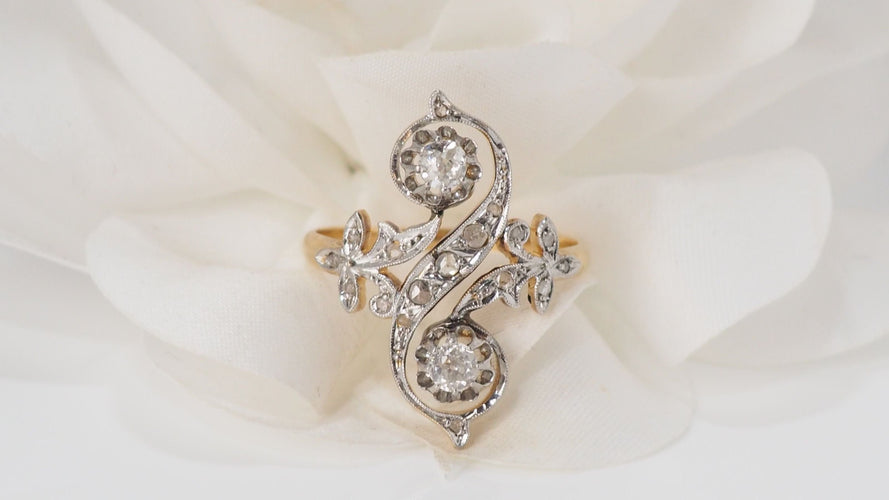 Bague 60 Bague Toi Et Moi en Or Bicolore & Diamants 58 Facettes 32257